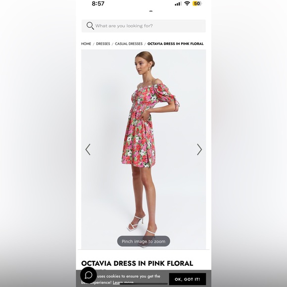 SHOWPO Octavia Dress in Pink - Off the Shoulder Floral Summer Dress - Picture 8 of 10